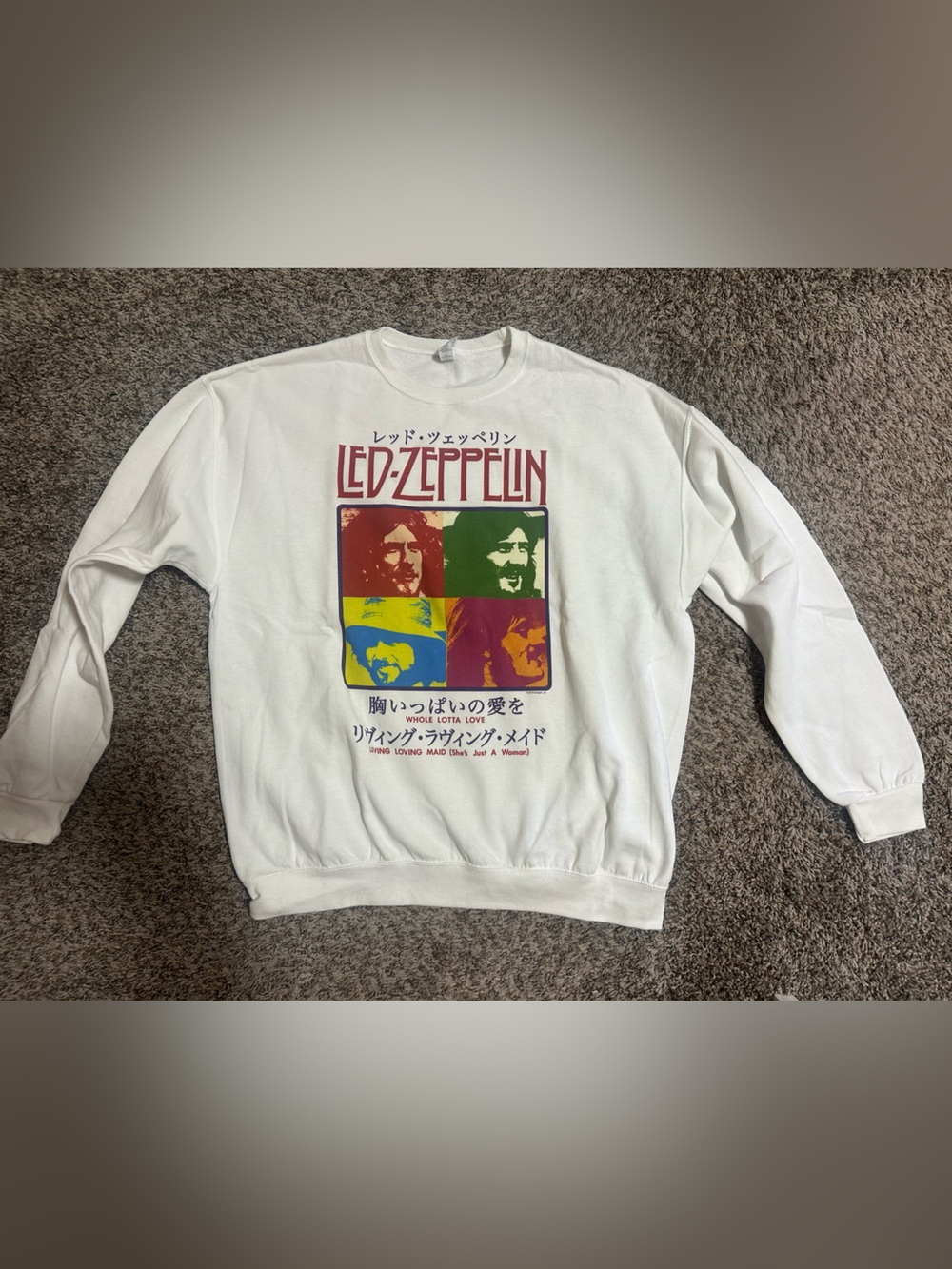 Led Zeppelin White Crewneck Sweatshirt XL